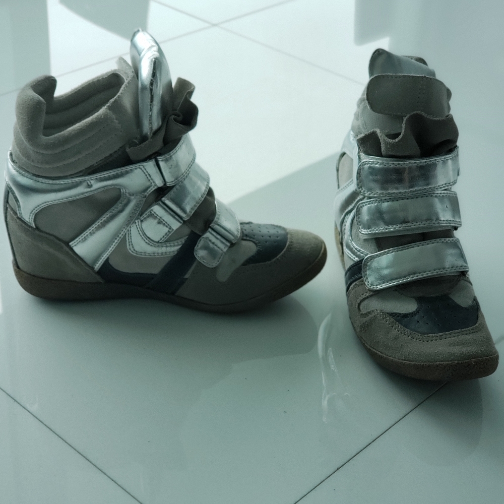 Steve madden metallic suede & leather sneakers